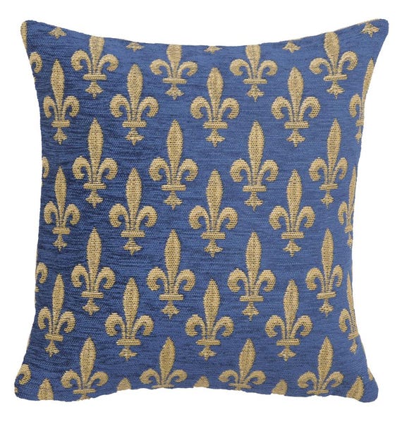 Fleur de Lys Tapestry Pillow Cover: Royal Jacquard, Woven in Belgium