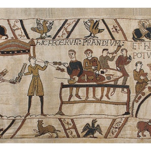 Bayeux Tapestry: Medieval Banquet Scene, Woven Wall Art