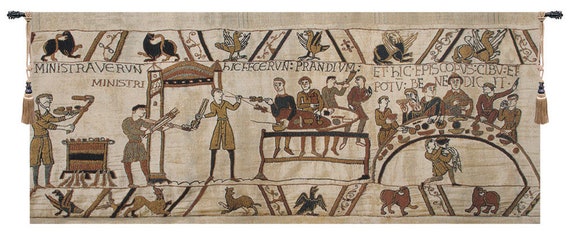 Bayeux Tapestry: Medieval Banquet Scene, Woven Wall Art