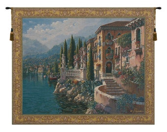 Morning Reflections Flanders European Wall Tapestry - Decorative Gobelin Wall Hanging - Floral Wall Décor Art - Home Décor Wall Art