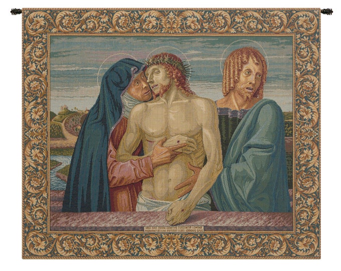 Pieta Jacquard Wall Tapestry: Italian Renaissance Christian Art
