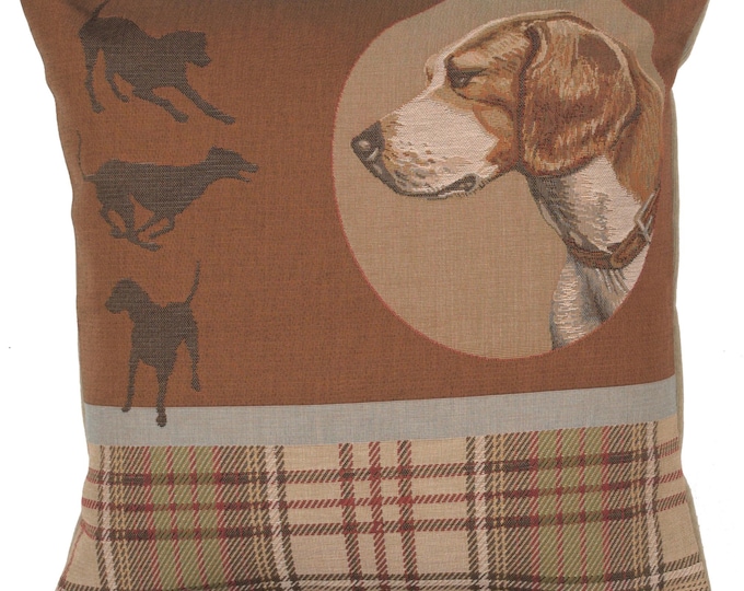 Scottish Dogs Tapestry Cushion Cover: Animal Art Throw Pillow (19x19 Inch)