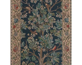 William Morris Tree of Life Portiere Tapestry Wall Hanging Vintage European Home Decor