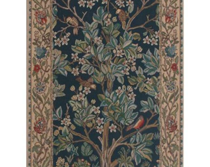 William Morris Tree of Life Portiere Tapestry Wall Hanging Vintage European Home Decor