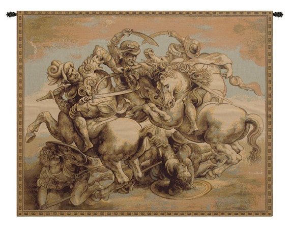 Battle of Anghiari Tapestry: Italian Jacquard Woven Wall Hanging