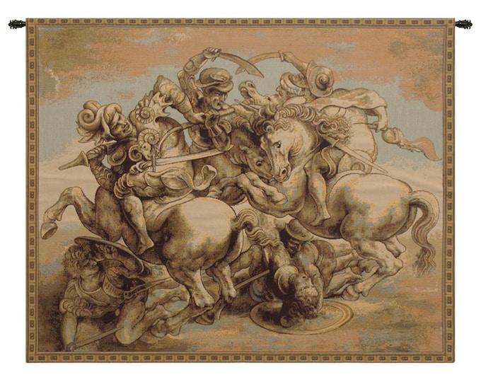 Battle of Anghiari Tapestry: Italian Jacquard Woven Wall Hanging