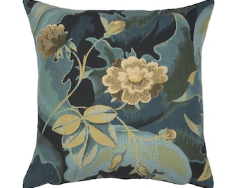 Forest Art Floral Tapestry Cushion Cover - Belgian Woven 18x18 Inch Decorative Throw Pillow for Couch