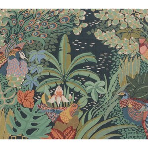 ジャングルと4羽の鳥のヨーロッパ風壁掛けタペストリー - ウィリアムモリスアート - 動物アート フレンチ壁掛け - 装飾織りジャカード壁掛けアート