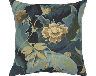 William Morris Floral Tapestry Pillow Cover Vintage Botanical Art Cushion Decor 18x18 in