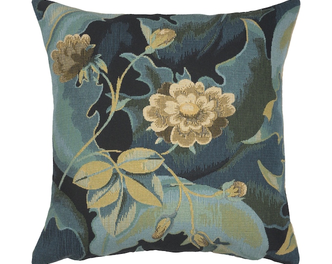 William Morris Floral Tapestry Pillow Cover Vintage Botanical Art Cushion Decor 18x18 in