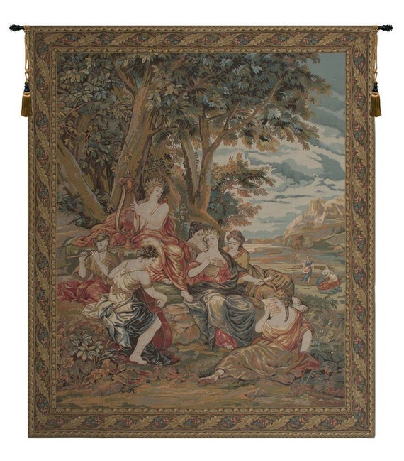 Apollo & Muses Tapestry: Jacquard Woven Belgian Wall Art (72x62 inch)