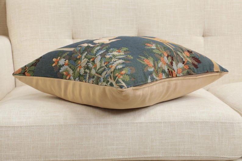 Enchanting Unicorn Forest Tapestry Cushion Cover - French Woven Decorative Pillow Case 19x19 inch image 5