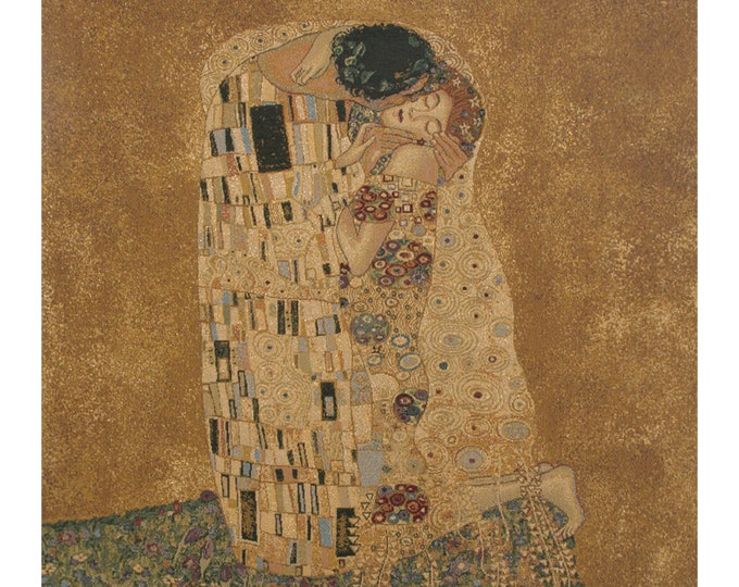 The Kiss Tapestry by Klimt: Woven Italian Wall Art