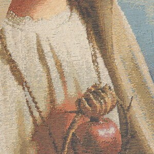 Our Lady of Fatima Belgian woven religious tapestry wall hanging featuring sacred Marian portrait and devotional design
