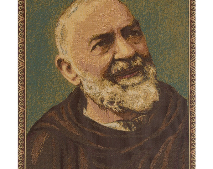 Padre Pio Father Pio European Wall Tapestry - Saint Religious Wall Decor Art - Woven Italian Wall Tapestry - jacquard Wall Hanging
