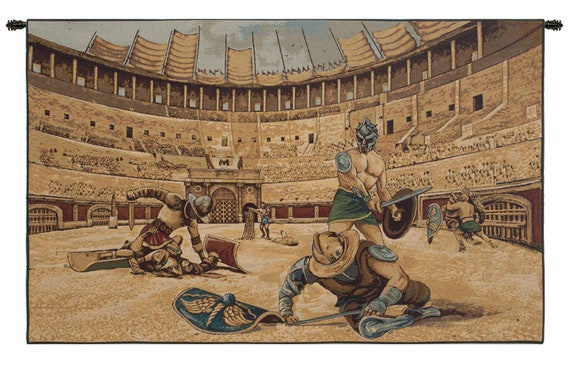 Wall Decor Gladiators Wall Tapestry, European Battles Jacquard Woven Wall Hangings Tapestry Gift For Her/Him, Italian Modern Wall Art