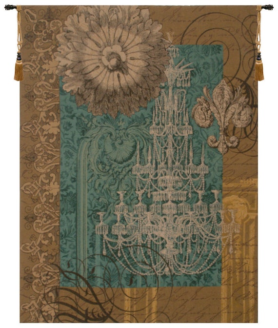 Grand Orange European Floral Tapestry - Medieval French Woven Jacquard Wall Hanging Decor