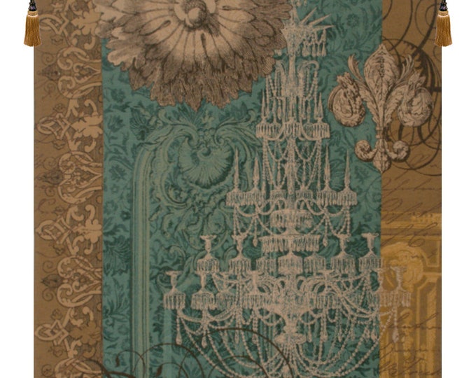 Grand Orange European Floral Tapestry - Medieval French Woven Jacquard Wall Hanging Decor