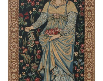 The Flora European Wall Tapestry - Gobelin Tapestry Wall Hanging - William Morris Art Woven Wall Décor Art - Floral Decorative Wall Art