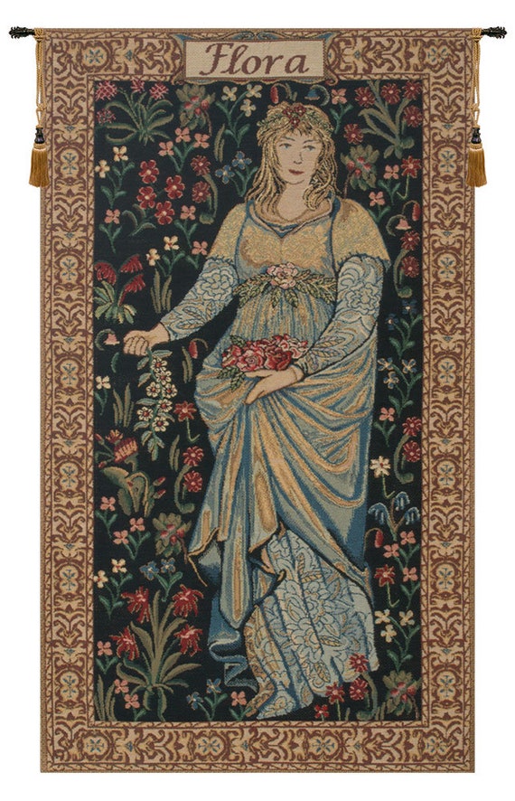 William Morris 'Flora' Tapestry: Woven Floral Wall Hanging