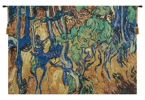 Van Gogh Tree Roots Tapestry: Jacquard Woven Wall Art