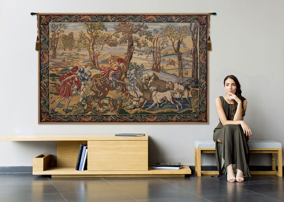 Tapisserie médiévale française : Tenture murale de scène de