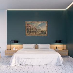 Tenture murale tapisserie de Venise : Riva Degli Schiavoni, art tissé jacquard italien image 5