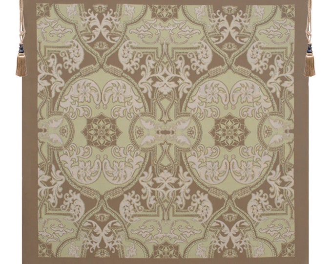 Belgian Medallion Square European Jacquard Wall Tapestry - Woven Decorative Art Hanging - Unique Home Decor