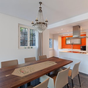 Aubusson Floral Table Runner: French Jacquard Woven Wool (71x14 inch image 9