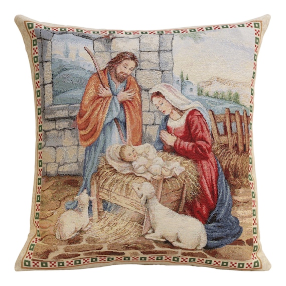 Angelica Tapestry Cushion Cover 18x18in Woven Throw Pillow Cover for Couch Decor