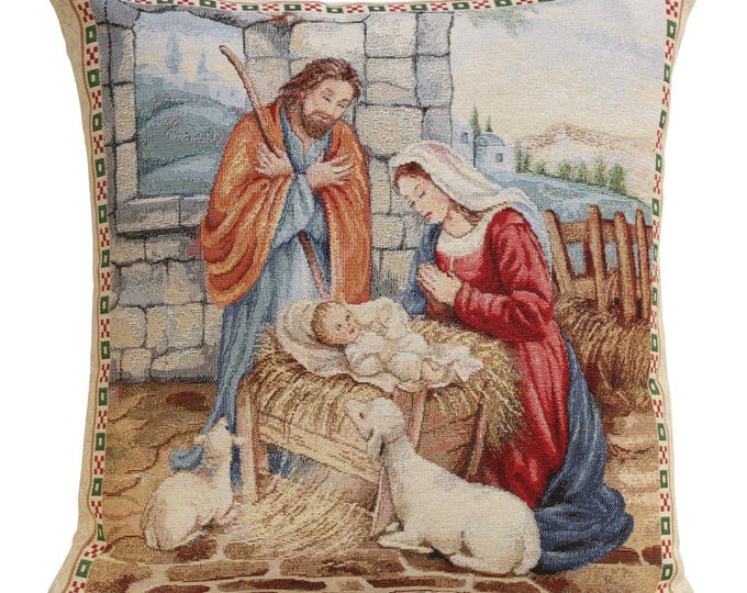 Angelica Tapestry Cushion Cover 18x18in Woven Throw Pillow Cover for Couch Decor