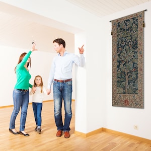 William Morris Tree of Life Tapestry: Woven Wall Hanging, 70x24 Inch