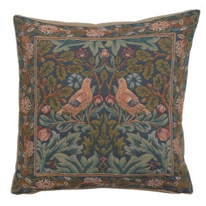 Brother Bird French Tapestry Pillow Cover 19x19 - William Morris Art Cushion Cover - Gobelin Sofa Throw Pillow Case