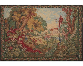 Castle In A Green Landscape European Wall Tapestry