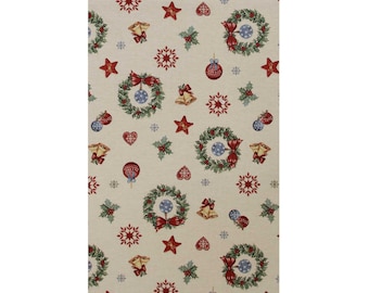 Holiday Wreath Table Runner - Elegant Christmas Dining Decor, 17x53"