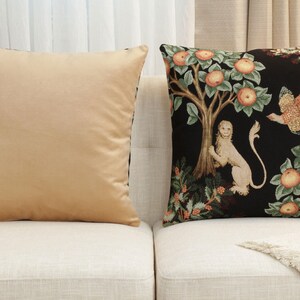 Lion and Pheasant Tapestry Cushion Cover Medieval Jacquard Woven Pillow 19x19 image 7