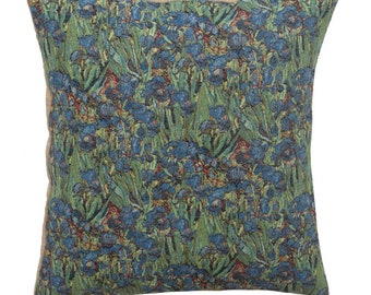 Iris by Van Gogh Large Tapestry Cushion Covers - Decorative Gobelin Pillow Covers - 18x18 Square Cushion Covers- Floral Throw Pillow Covers