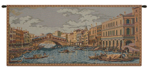 Grand Canal Venice Tapestry: Woven Italian Wall Art (12x30 inch)