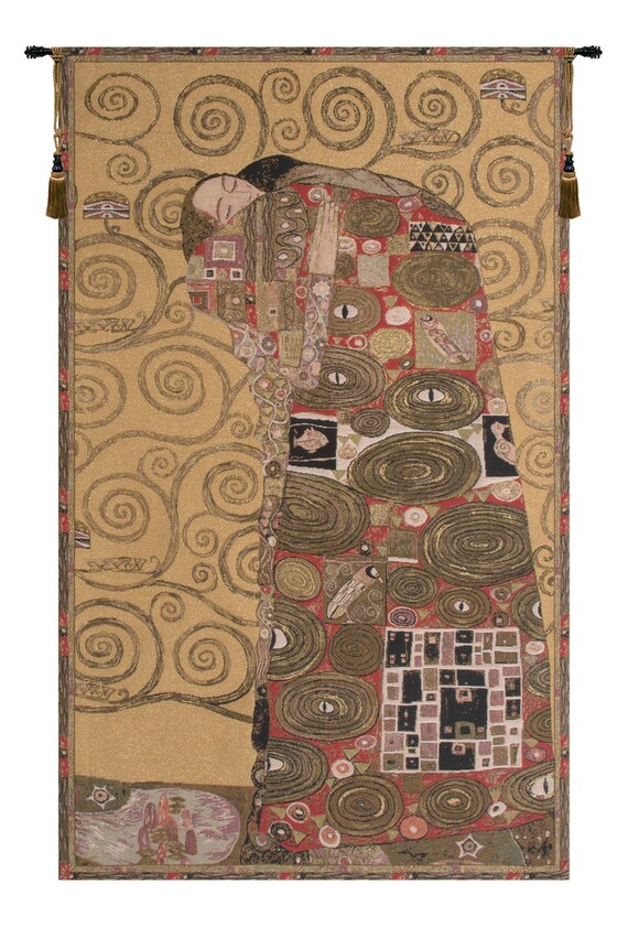 Gustav Klimt Accomplissement II Jacquard Woven Tapestry - European Medieval Art Wall Hanging Decor
