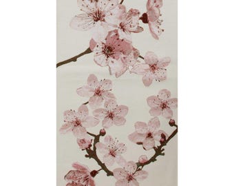 Cherry Blossom White Table Runner Floral Spring Dining Decor Wedding Centerpiece Sakura Linen