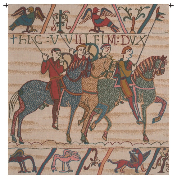 Bayeux Tapestry: Duke William Departs - Medieval Woven Wall Art (29x27 inch)