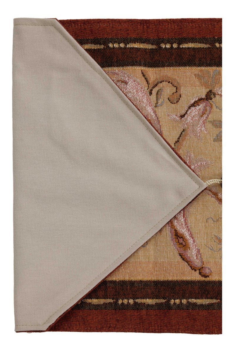Geweven tafelloper met bloemenjacquard Frans tapijt met kwastjes 14 x 72 inch afbeelding 7