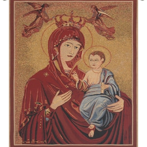 Madonna and Child Belgian Tapestry: Woven Religious Wall Art