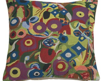 Klimt Swirls Tapestry Pillow Cover: Decorative Sofa Cushion (16x16 inch)