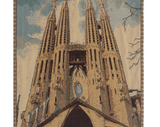 Sagrada Familia Tapestry: Italian Woven Wall Hanging (19x12 inch)