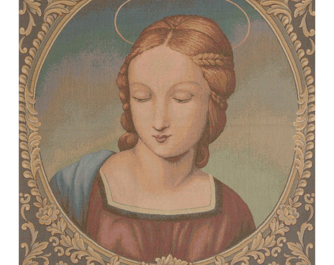 Madonna del Cardellino Tapestry: Italian Renaissance Woven Wall Art (22x18 inch)