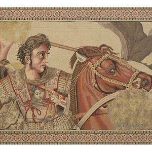 Alexander The Great European Wall Decorative Tapestry - Medieval Wall Hanging - Jacquard Woven Belgian Wall Tapestry - Italian Wall Decor