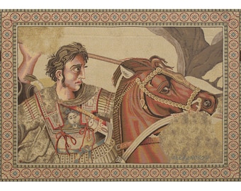 Alexander The Great European Wall Decorative Tapestry - Medieval Wall Hanging - Jacquard Woven Belgian Wall Tapestry - Italian Wall Decor