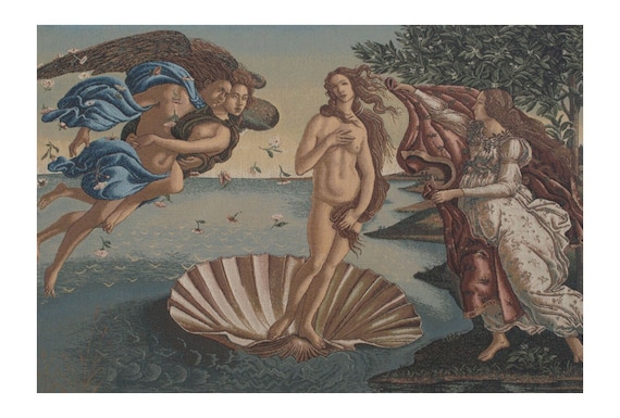 Boticelli's Birth of Venus Belgian Tapestry - Medieval Wall Hanging Art Decor