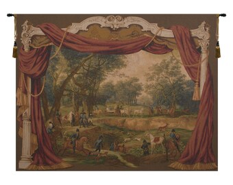 Promenade Napoleonienne European Wall Tapestry - Peoples Art Decorative Wall Hanging - Gobelin Woven Wall Tapestry - Medieval Wall Hanging
